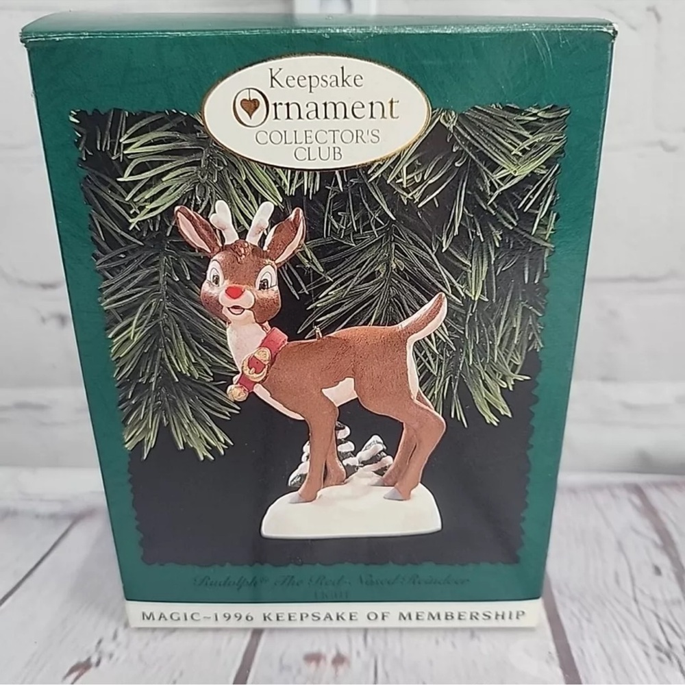 Rudolf The Red Nosed Reindeer 1996 Hallmark Keepsake Collector Club Ornament. - Picture 6 of 9
